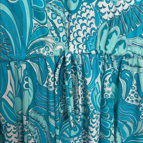 Jude Connally aqua blue and White Sleeveless Dress - Picture 4 of 7